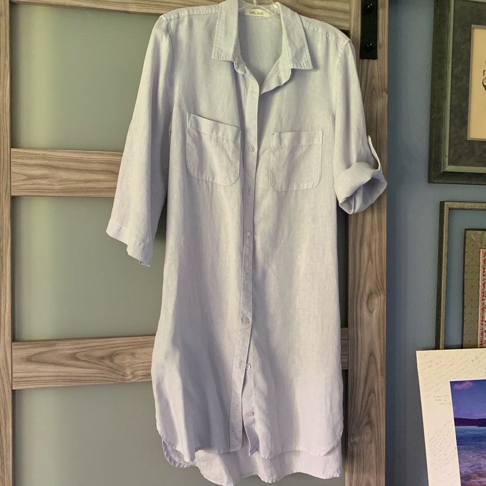 Size L Bella Dahl linen shirt dress,